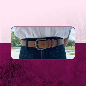 Brown leather belt, Prune